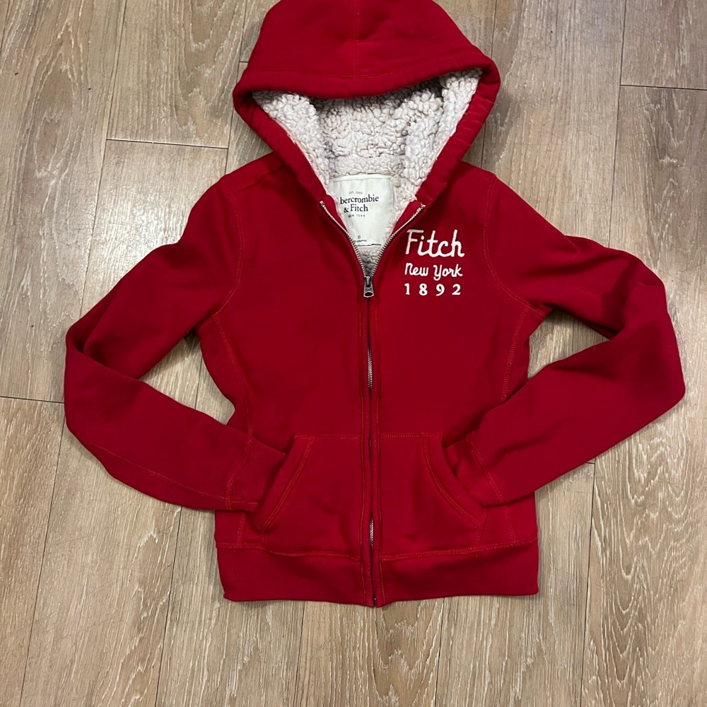 Vintage Y2K Abercrombie & Fitch Red zipup XS